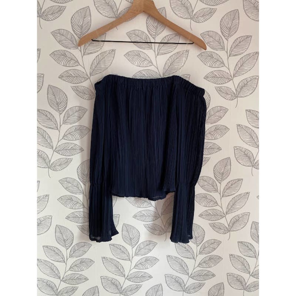 En Elly Tora off the Shoulder Blue Blouse, NWT, Size S